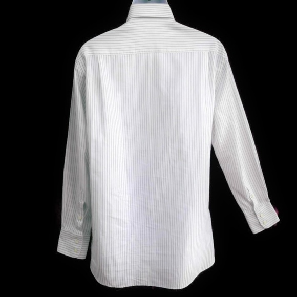 Armani Collezioni Italy Shirt Button Front Stripes 39 Dress Shirts